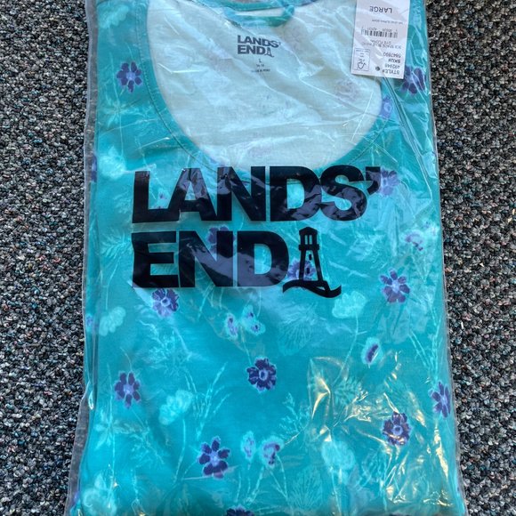 Lands' End Women's Supima Cotton Long Sleeve Midcalf Nightgown, NWT - Picture 4 of 5